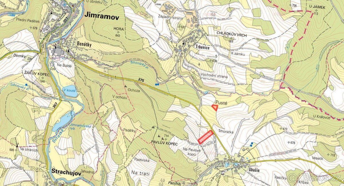 V katastrálním území Ubušín, obec Jimramov, okres Žďár nad S