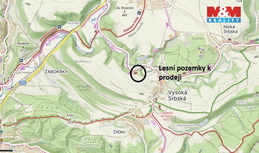Prodej souboru pozemků v katastrálním území Vysoká Srbská u 