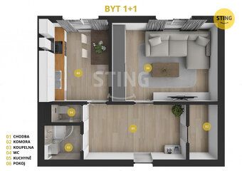Dovolujeme si Vám nabídnout k prodeji byt 1+1 v Havířově-Pod