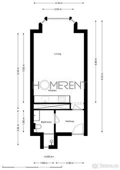 Nabízíme k pronájmu zařízený byt 1kk (35m²) v cihlovém domě 
