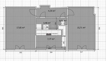 Nabízím k prodeji investiční byt o velikost 2+1 a výměře 55m