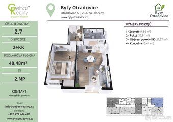 Nový byt 2+kk v projektu Byty Otradovice u Brandýsa nad L. v