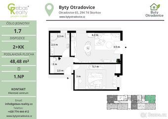 Nový byt 2+kk v projektu Byty Otradovice u Brandýsa nad L. v