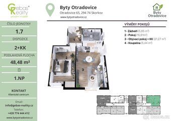 Nový byt 2+kk v projektu Byty Otradovice u Brandýsa nad L. v