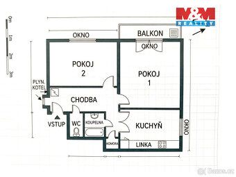 Nabízíme prodej prostorného bytu 2+1 s balkonem o celkové pl
