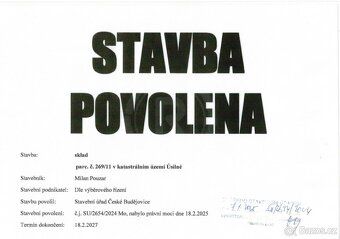 Nabízíme k prodeji průmyslový pozemek s platným stavebním po