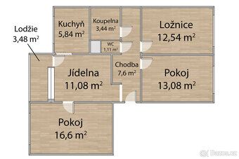 Nabízím k prodeji prostorný a prosluněný byt 3+1 s jídelnou 