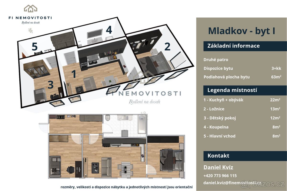 Byt I se nachází v 1. nadzemním podlaží domu a nabízí velmi 