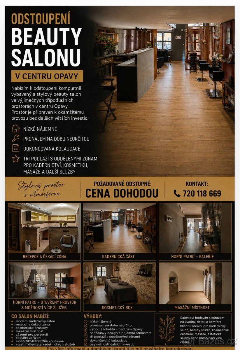 Přenechám za odstup zavedený salon v centru Opavy.