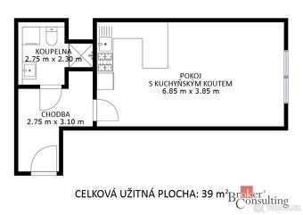 Pronájem moderního bytu 1+kk v novostavbě Ponava CityVe výhr