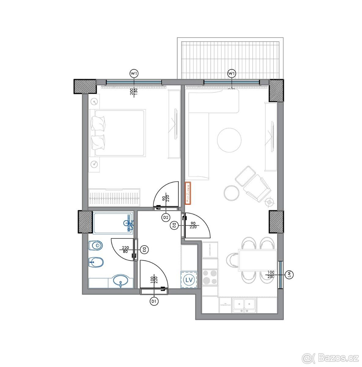 Apartmány 1+1 na první linii v projektu Palm Residence (Qerr