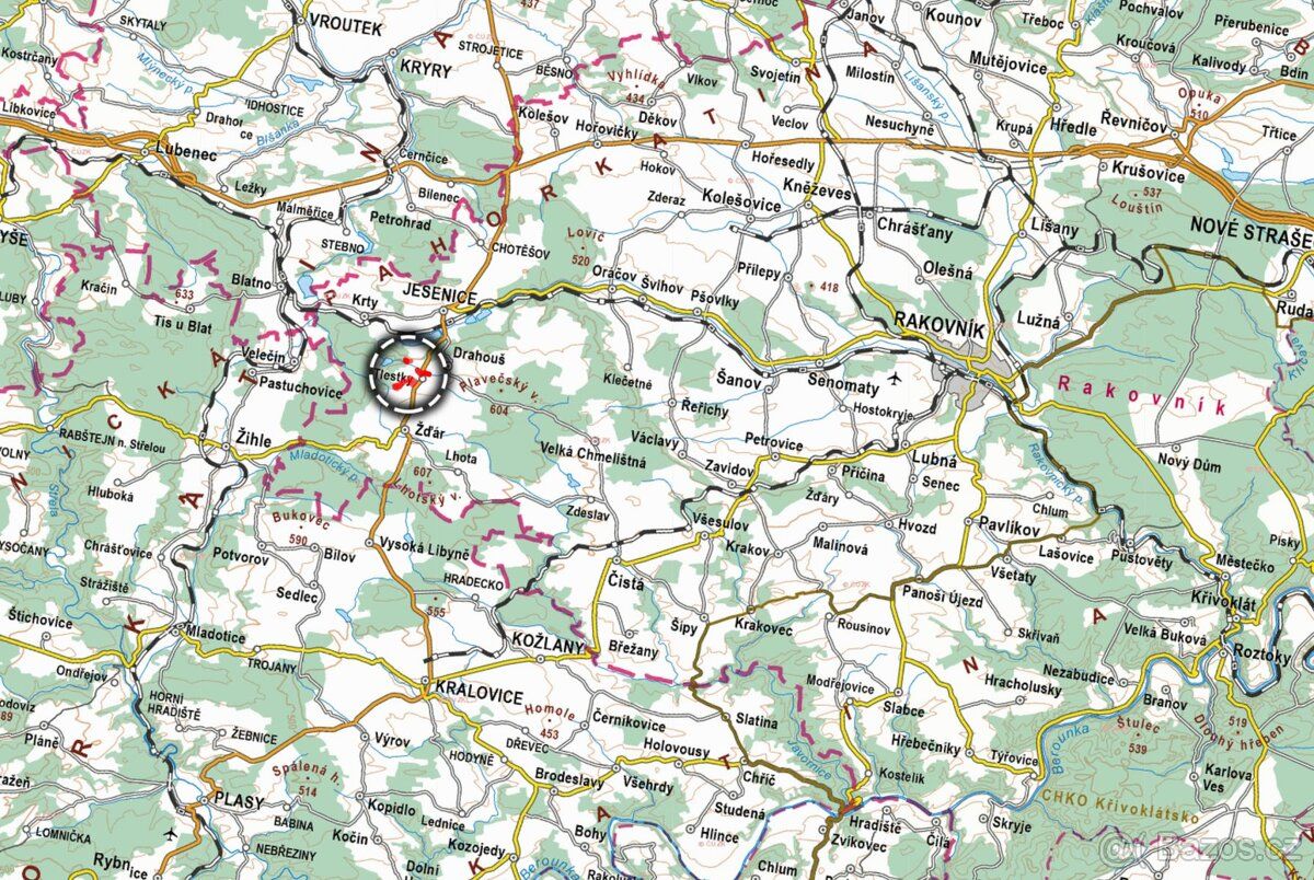 V katastrálním území Tlestky (Drahouš) v okrese Rakovník nab