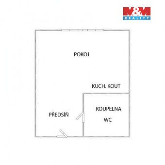 Nabízíme k pronájmu garsonku o rozloze 20 m² v panelovém dom