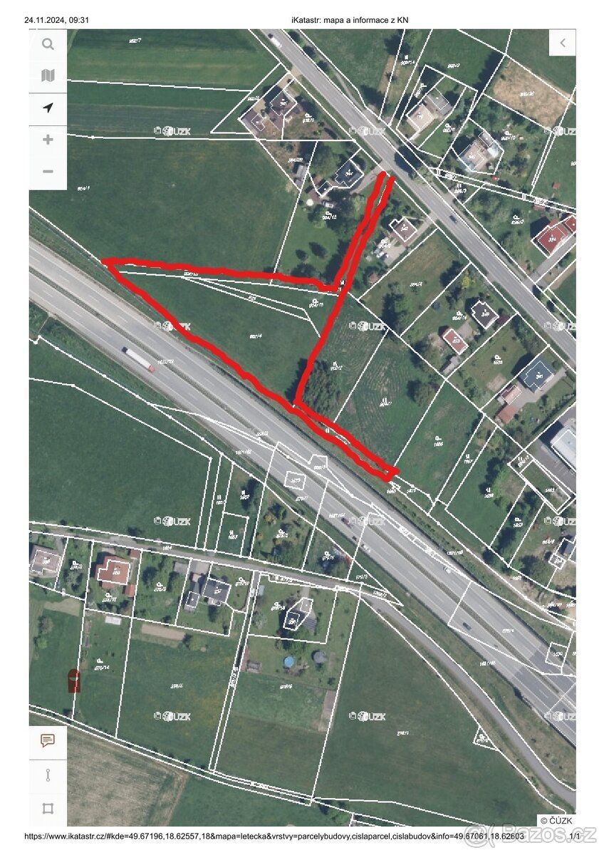 trinec nebory komercni pozemek 4452m2 prodam je koodynovane 