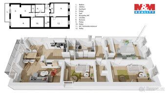 For sale unique apartment with layout 4+kk of usable area 119 sqm, located on the first above-ground floor in a…