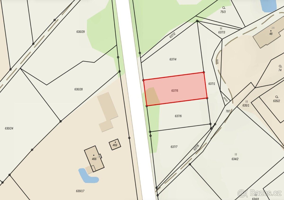 Nabízím k prodeji stavební pozemek parc. č. 637/5 v obci Škr
