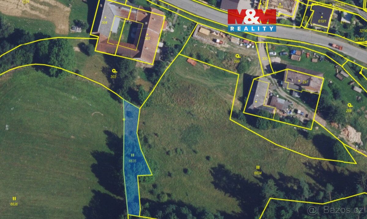 Prodej pozemku v katastru Radiměř 577 m² (trvalý travní poro