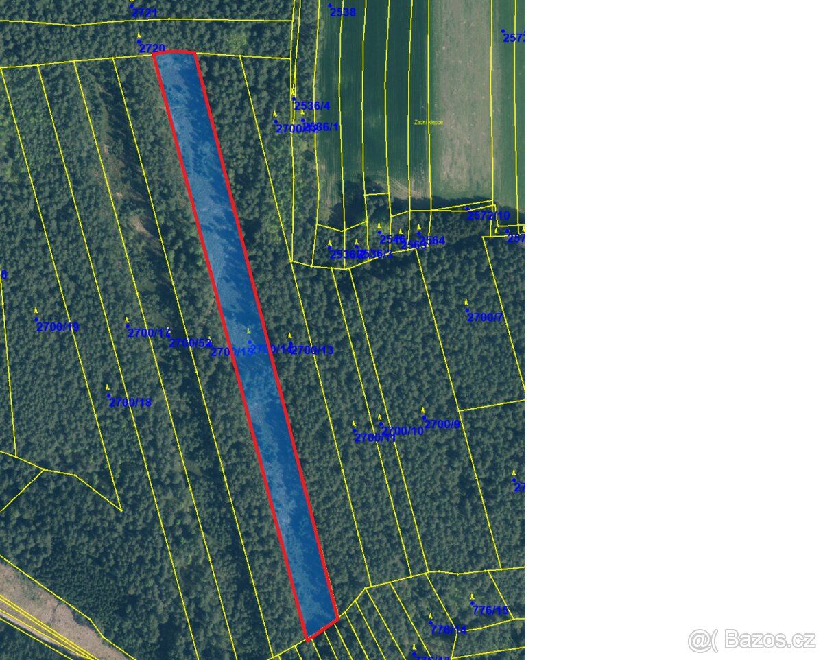 Prodám lesní pozemek o výměře 18 382 m² v katastrálním území