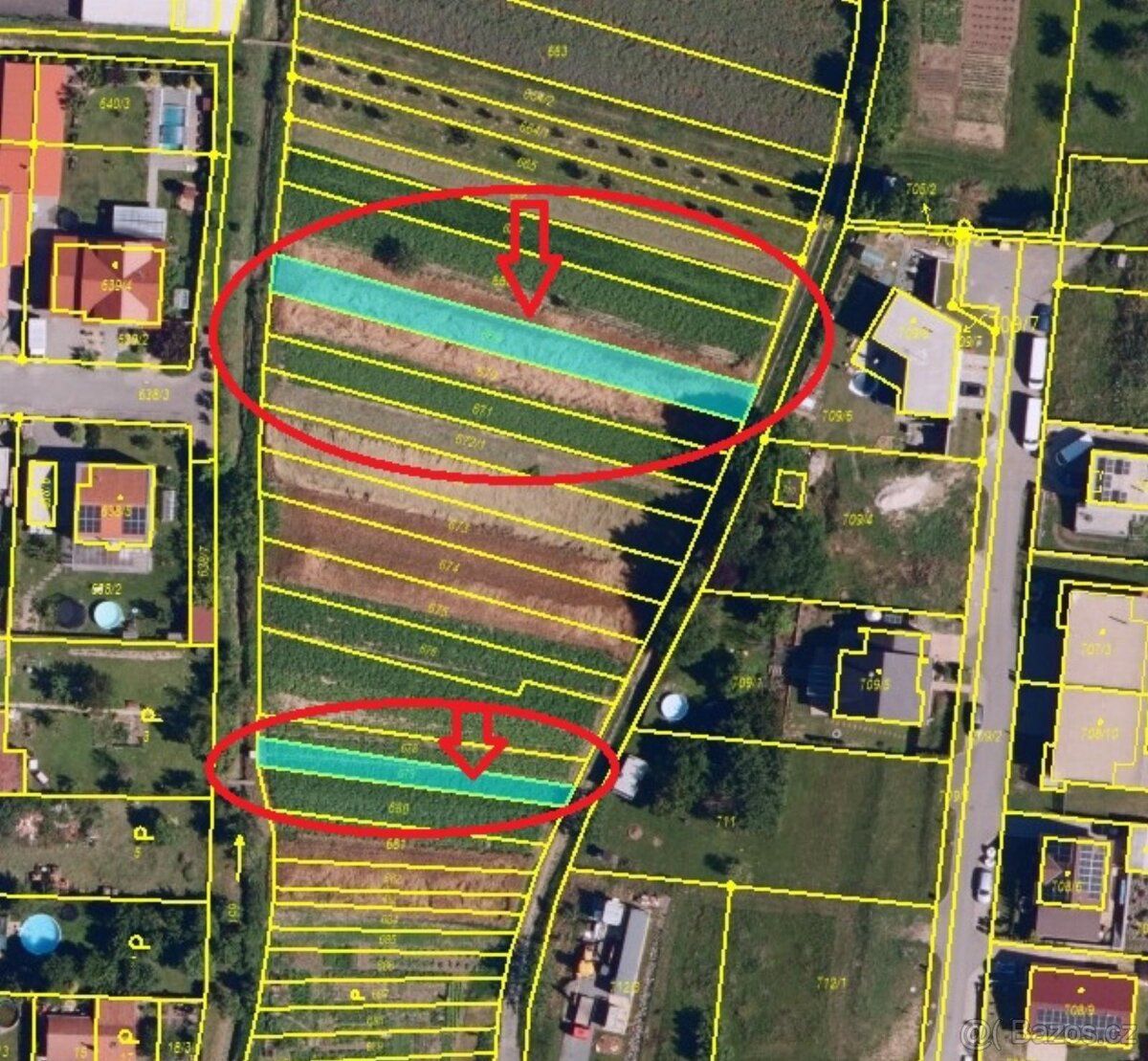 Prodám stavební pozemky na k.ú. Milešovice. Jedná se o p.č. 