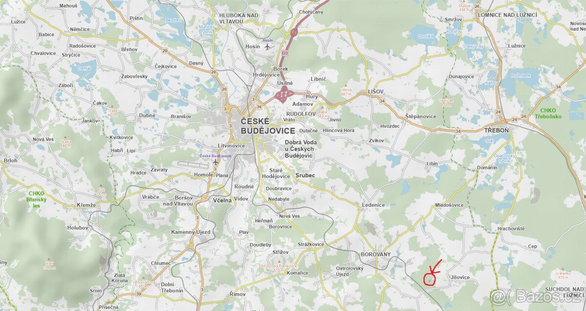 Prodám lesní pozemek v katastrálním území Jílovice u Trhovýc