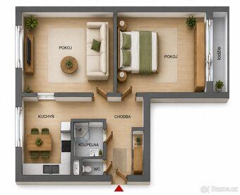 Nabízím k pronájmu světlý a prostorný byt 2+1 o výměře 74 m²