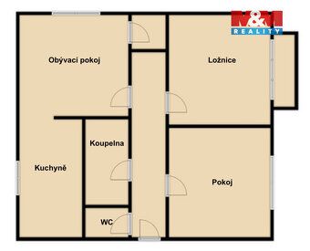 Nabízíme k prodeji družstevní byt 3+1 s balkonem o užitné pl