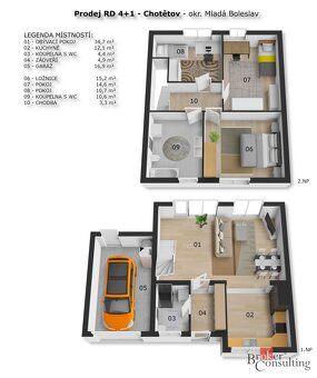 Prodej novostavby RD 4+kk, 127 m², pozemek 467 m², ChotětovN
