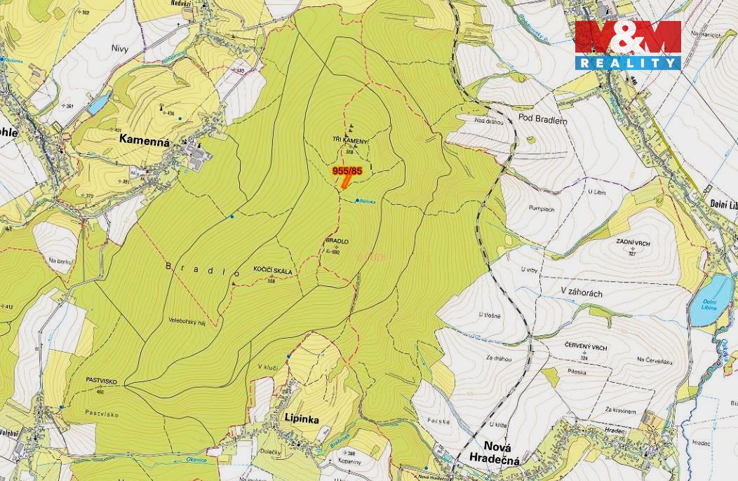 Prodej pozemku o výměře 6092 m2 v katastru obce Nová Hradečn