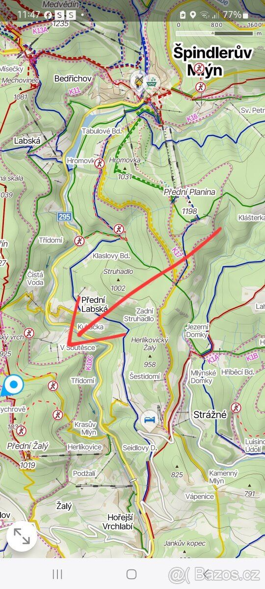 Pronajmu lyžařský vlek u Špindlerova Mlýna, délka 500m, širo