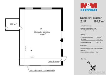 Pronájem obchodního prostoru 184,7 m² v centru Benešova u Pr