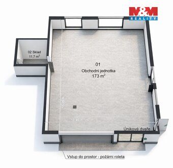 Pronájem obchodního prostoru 184,7 m² v centru Benešova u Pr