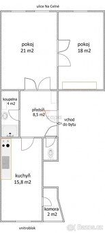 Exkluzivně nabízíme k pronájmu nezařízený byt 2+1 o velikost