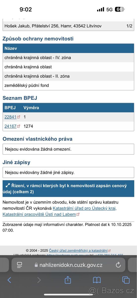 Zdravím, rád bych prodal podíl 1/2 pozemku v obci Povrly vým