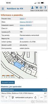 Prodej zahrady 746 m² s krásným výhledem a naprostým soukrom