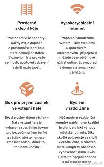 Pronájem nadstandardního bytu 1+kk v novostavbě – Zlín, Nad 