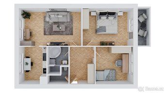 TOP rekonstrukce • 75 m² • lodžie • klidná lokalita • 30 min