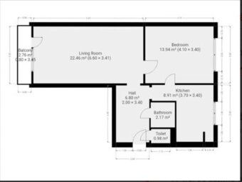 Prodám byt 2+1, 53 m², balkon 3m2, sklep 3m2 – Praha 10, Záb