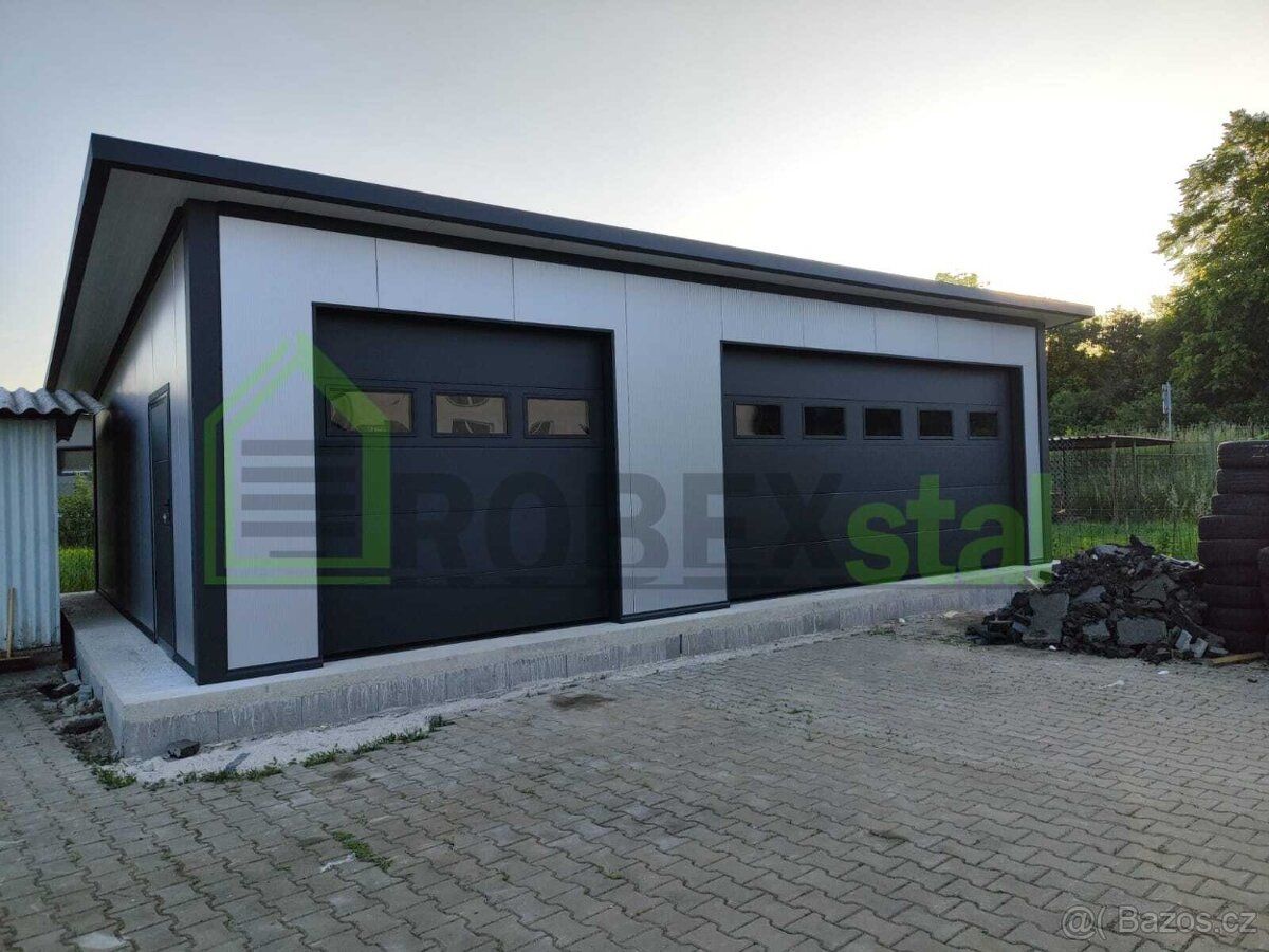Hala / sklad / dílna o rozměrech 10x7 m
Opláštění stěnSendvi