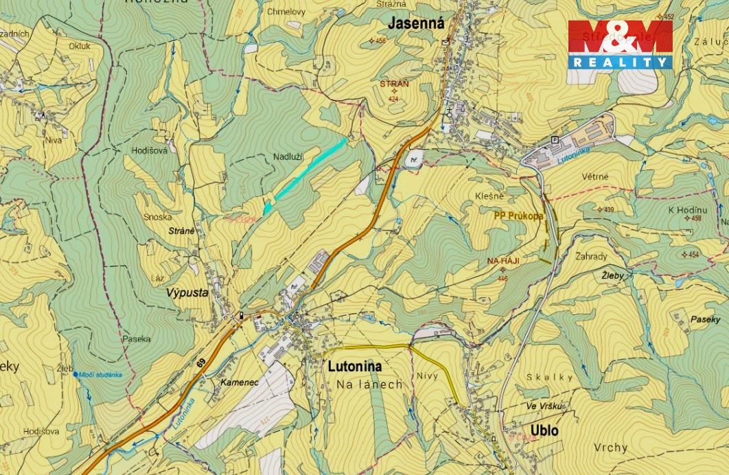 Prodej pozemků o výměře 13453 m2 v katastru obce Lutonina. J