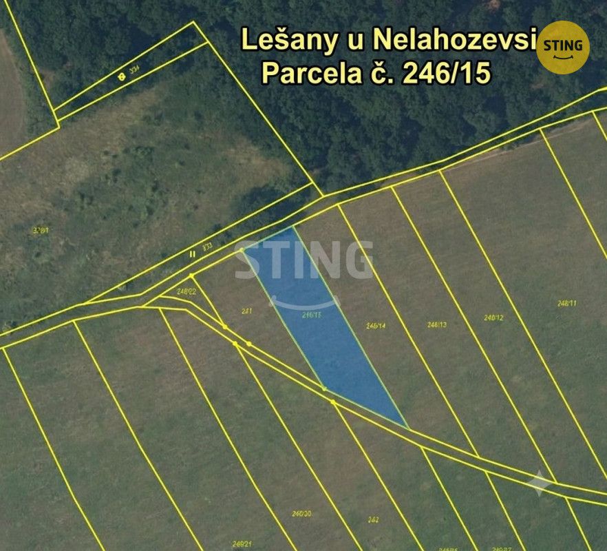 Prodej pole (orná půda) u Prahy, Lešany u Nelahozevsi, dva p
