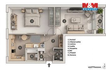 Nabízím příjemný byt 2+1 63,7 m² v osobním vlastnictví ve vy