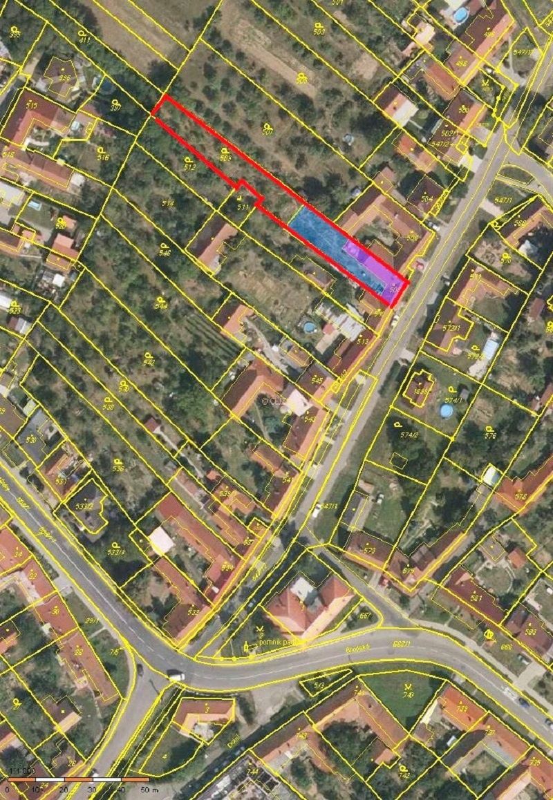 Prodej stavebního pozemku v Uherském Brodě - v klidné ulici 