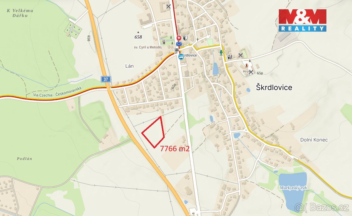 Nabízíme k prodeji komerční pozemek o rozloze 7766 m² v atra