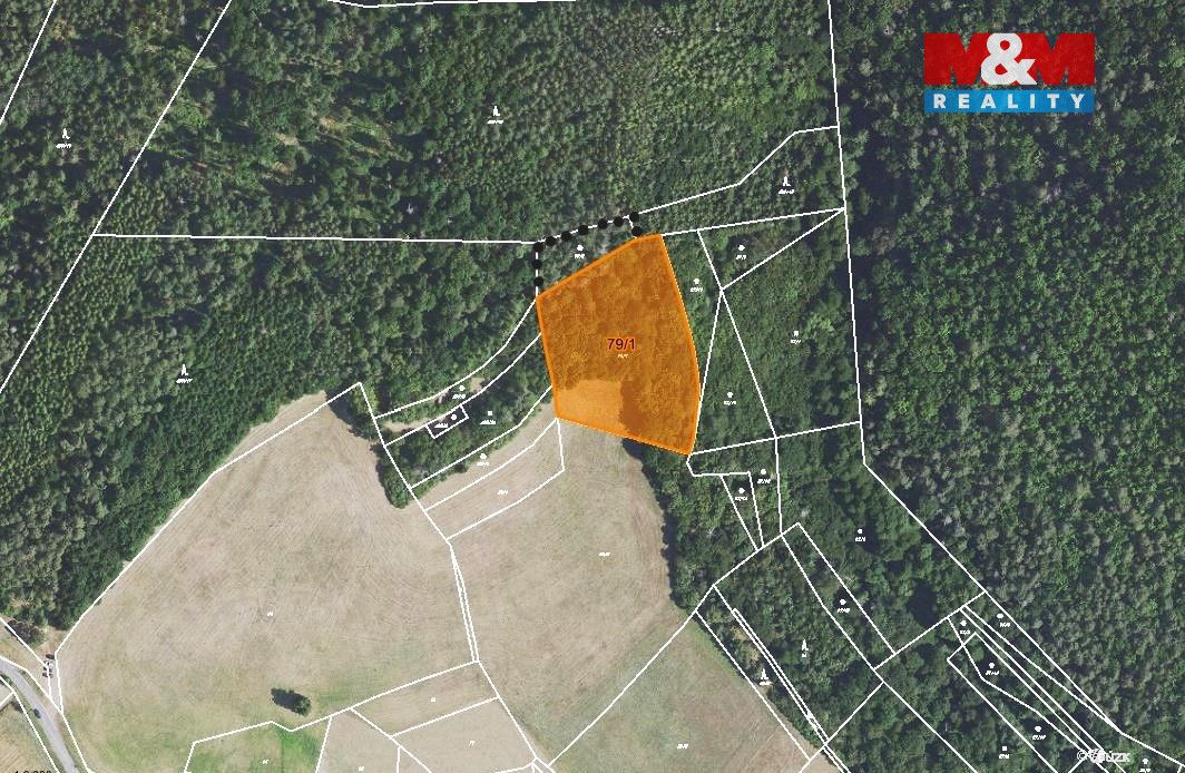 Prodej pozemku o výměře 6426 m2 v katastru obce Nezabudice. 