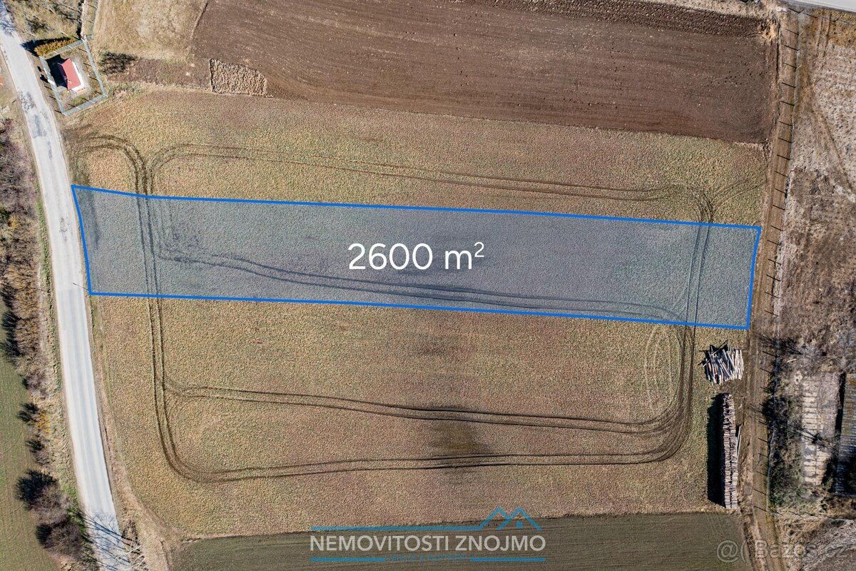 K prodeji nabízíme stavební pozemek o rozloze 2600m2 v k.ú. 