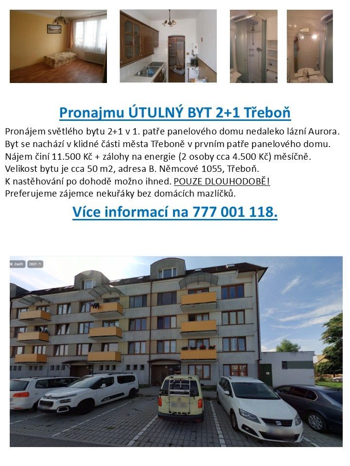 Pronájem světlého bytu 2+1 v 1. patře panelového domu nedale