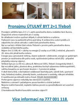 Pronájem světlého bytu 2+1 v 1. patře panelového domu nedale
