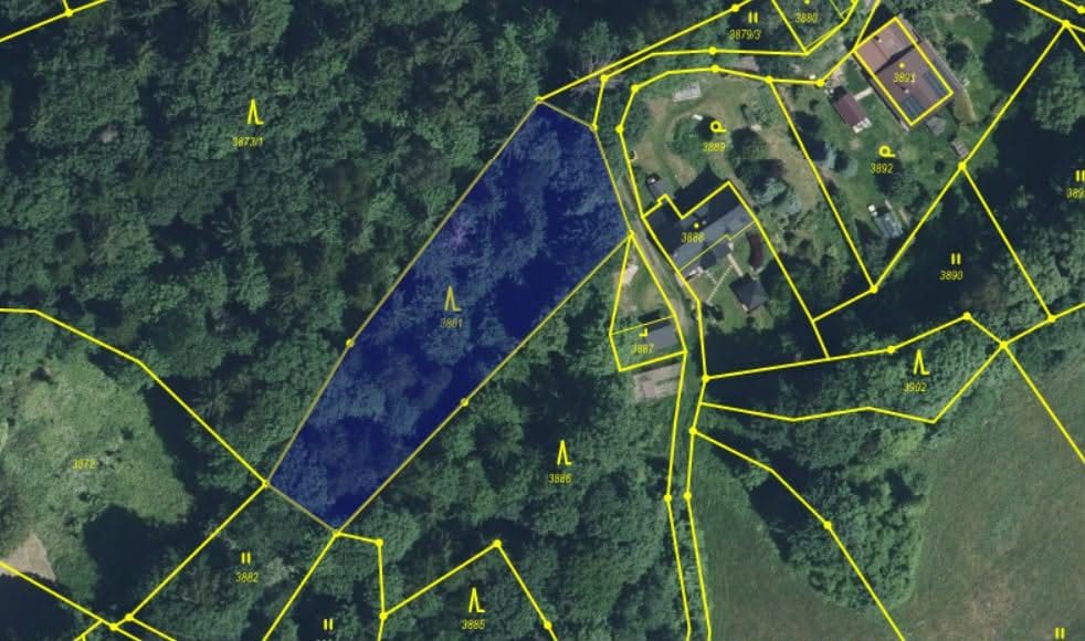 Nabízím lesní pozemek o rozloze téměř 2 000 m² s krásným výh