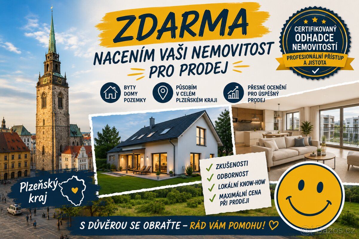 ráda Vám zdarma nacením Váš pozemek, dům nebo byt k prodeji.
