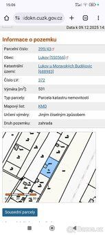 Prodám 1/2 podilu na zahradě.Na zahradě je chatka,elektrika,